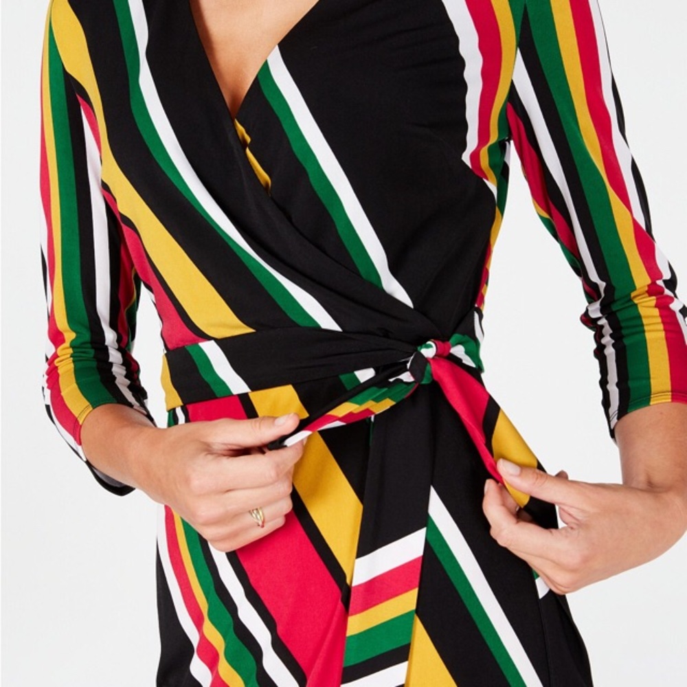 IStriped Wrap Dress
